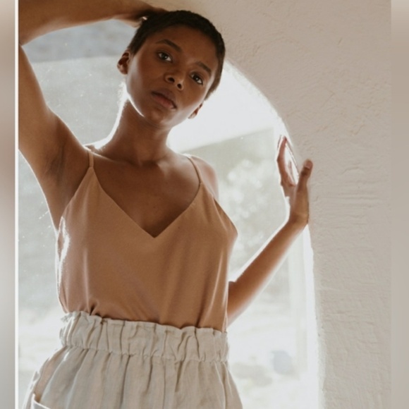 Ozma of California tan/pink silk noil cami - Picture 7 of 7